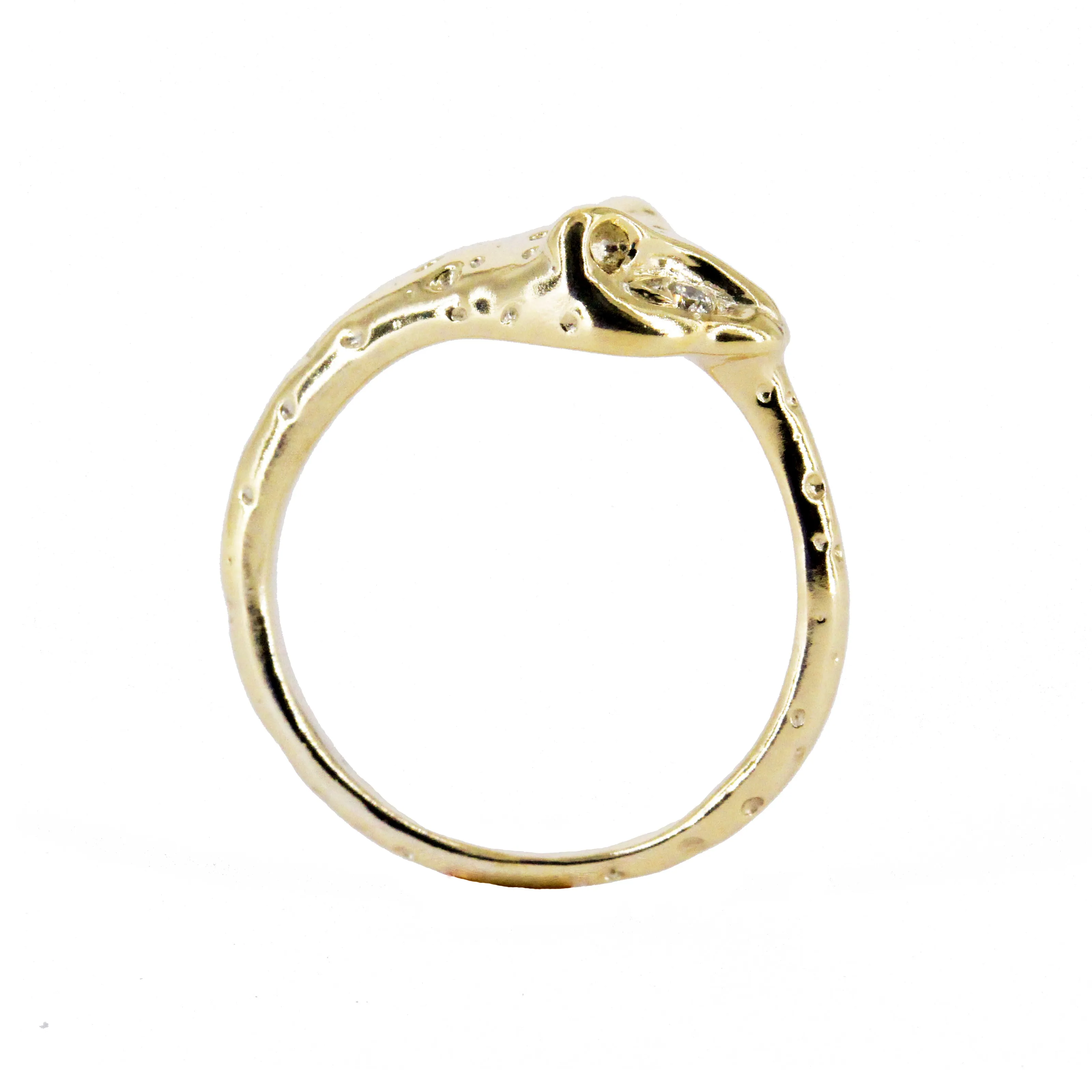 Jaguar Ring with Diamond Eyes