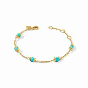 Julie Vos 24K Gold Plated Hydra Delicate Turquoise Bracelet