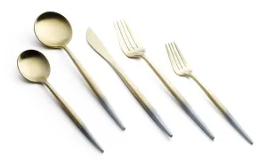 Kadra 18/10 gold and silver flatware set of 4