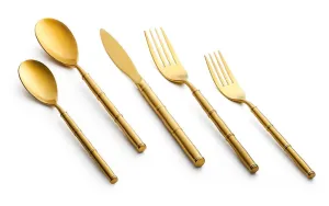 Kadra 18/10 matt gold flatware set of 4