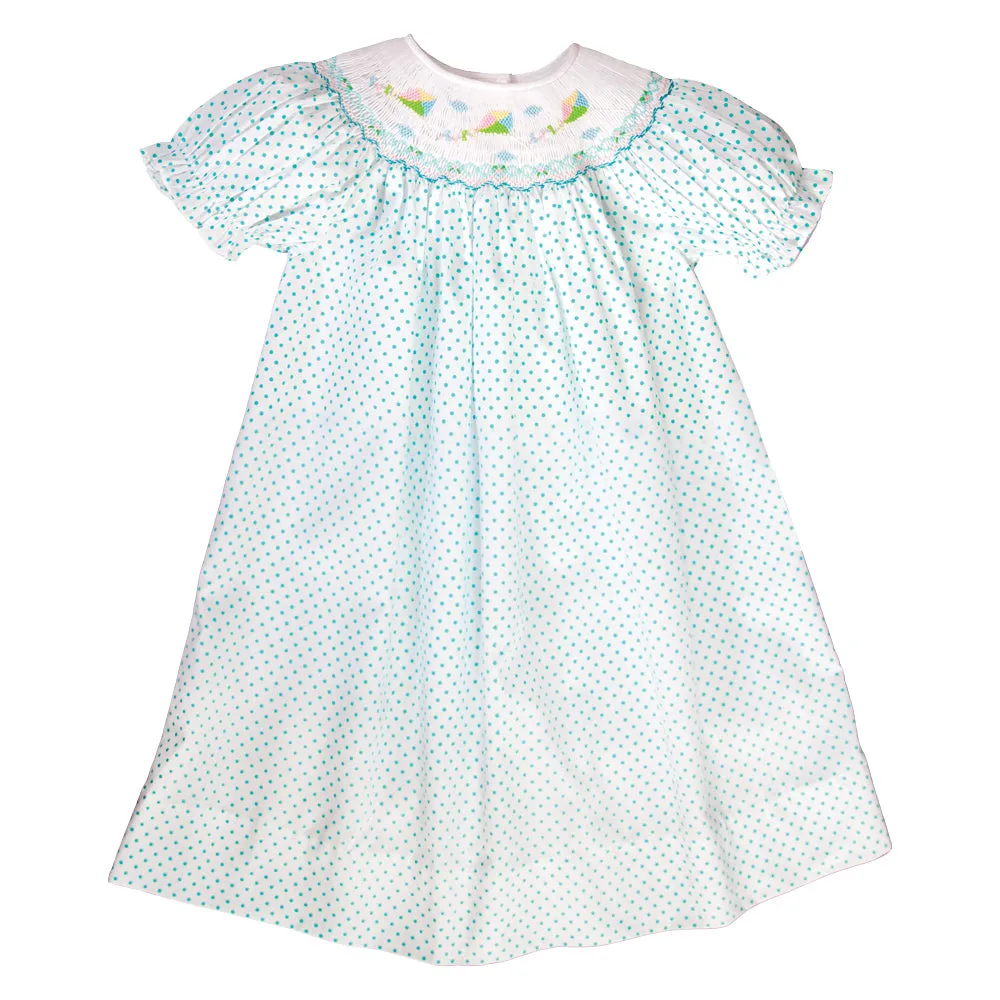 Kites Jade Dotted Smocked Bishop