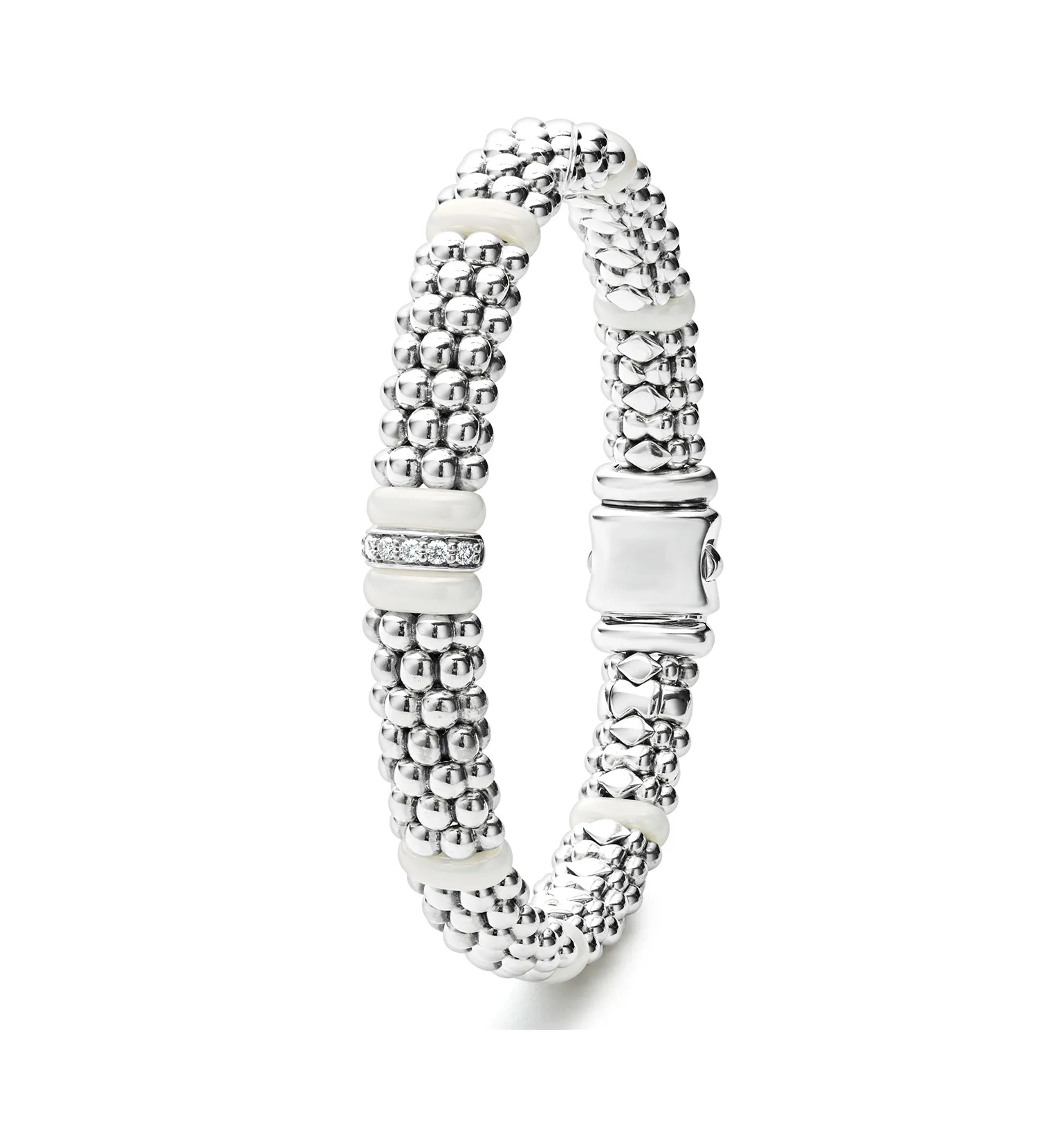 LAGOS White Caviar Single Station Diamond Caviar Bracelet