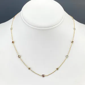 LAYAWAY: PAYMENT 3 OF 6: 2.50ctw Rose cut diamonds by the yard necklace in 18k yellow gold