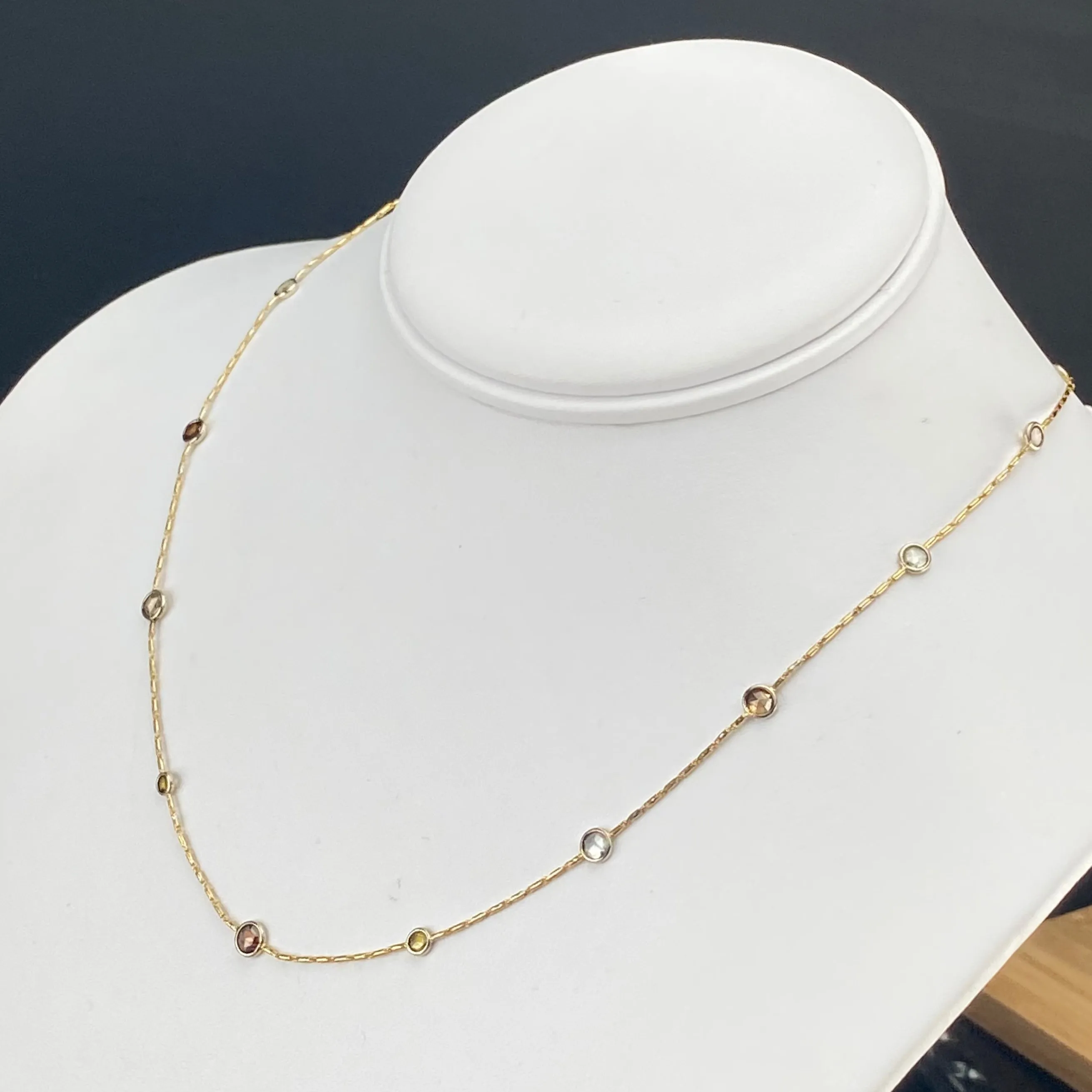 LAYAWAY: PAYMENT 3 OF 6: 2.50ctw Rose cut diamonds by the yard necklace in 18k yellow gold