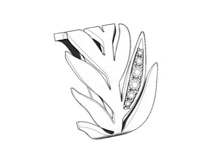 Leaf Ring One Pave | Yellow