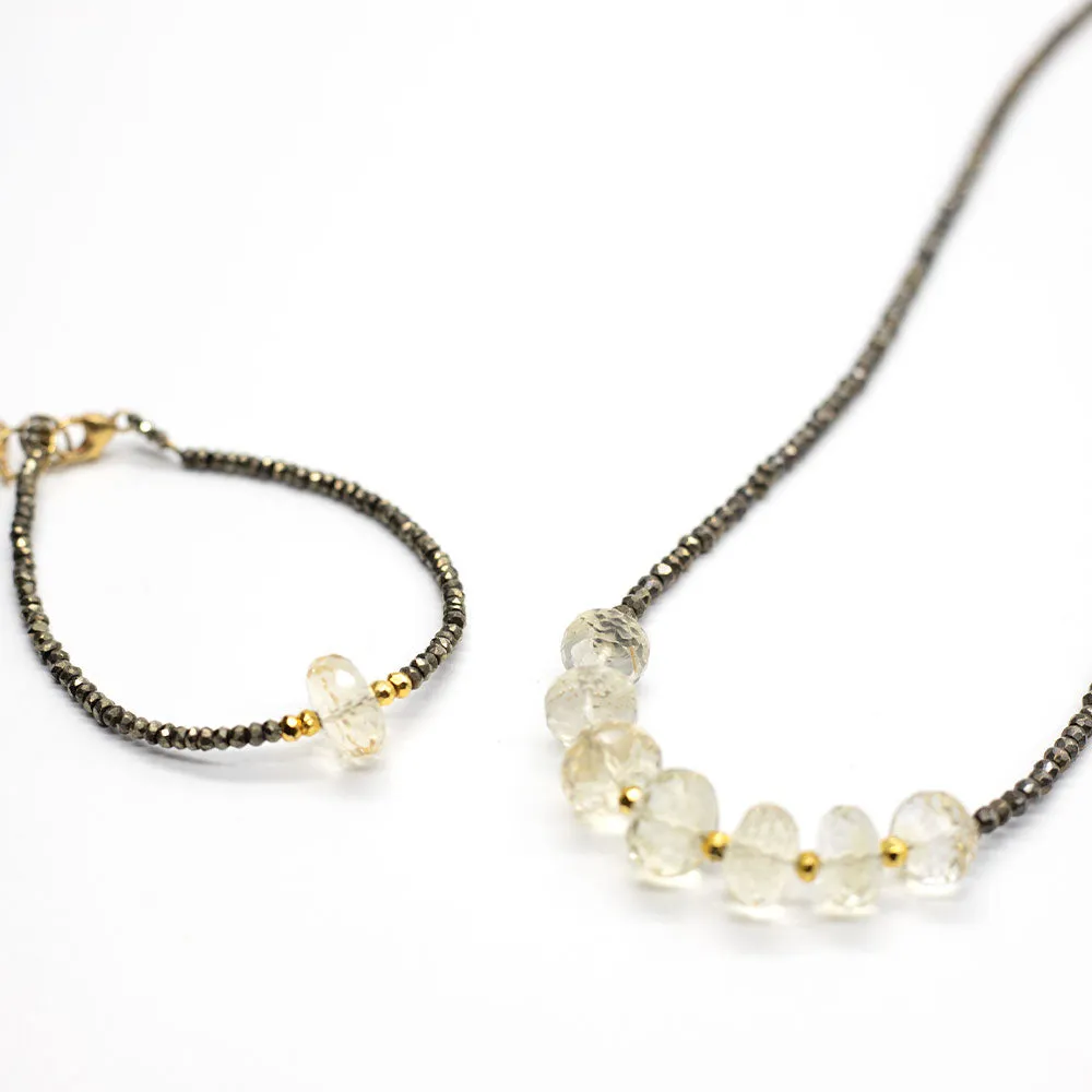 Lemon Quartz Luna Simple Bracelet