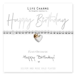 Life Charms Happy Birthday hearts bracelet