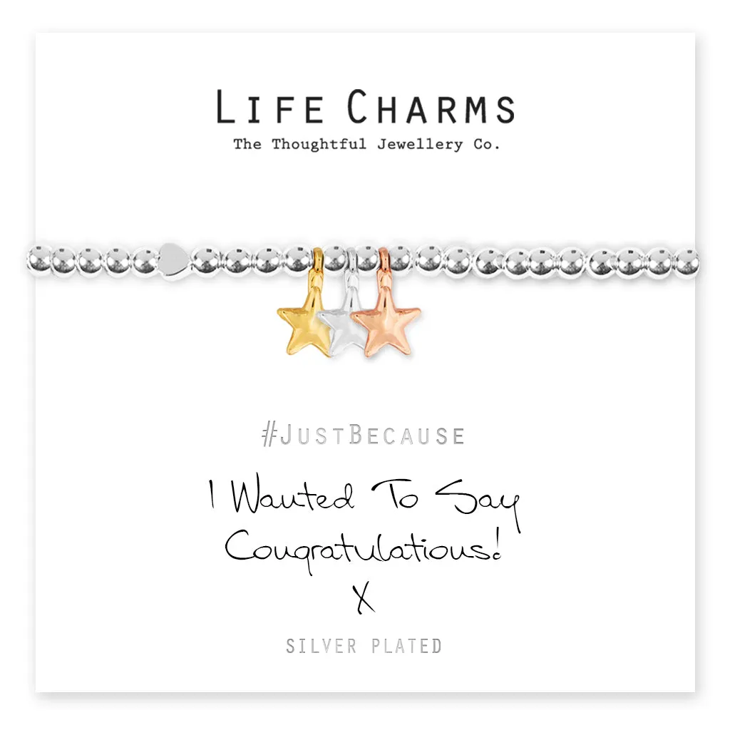 Life Charms I Wanted To Say Congratulations bracelet
