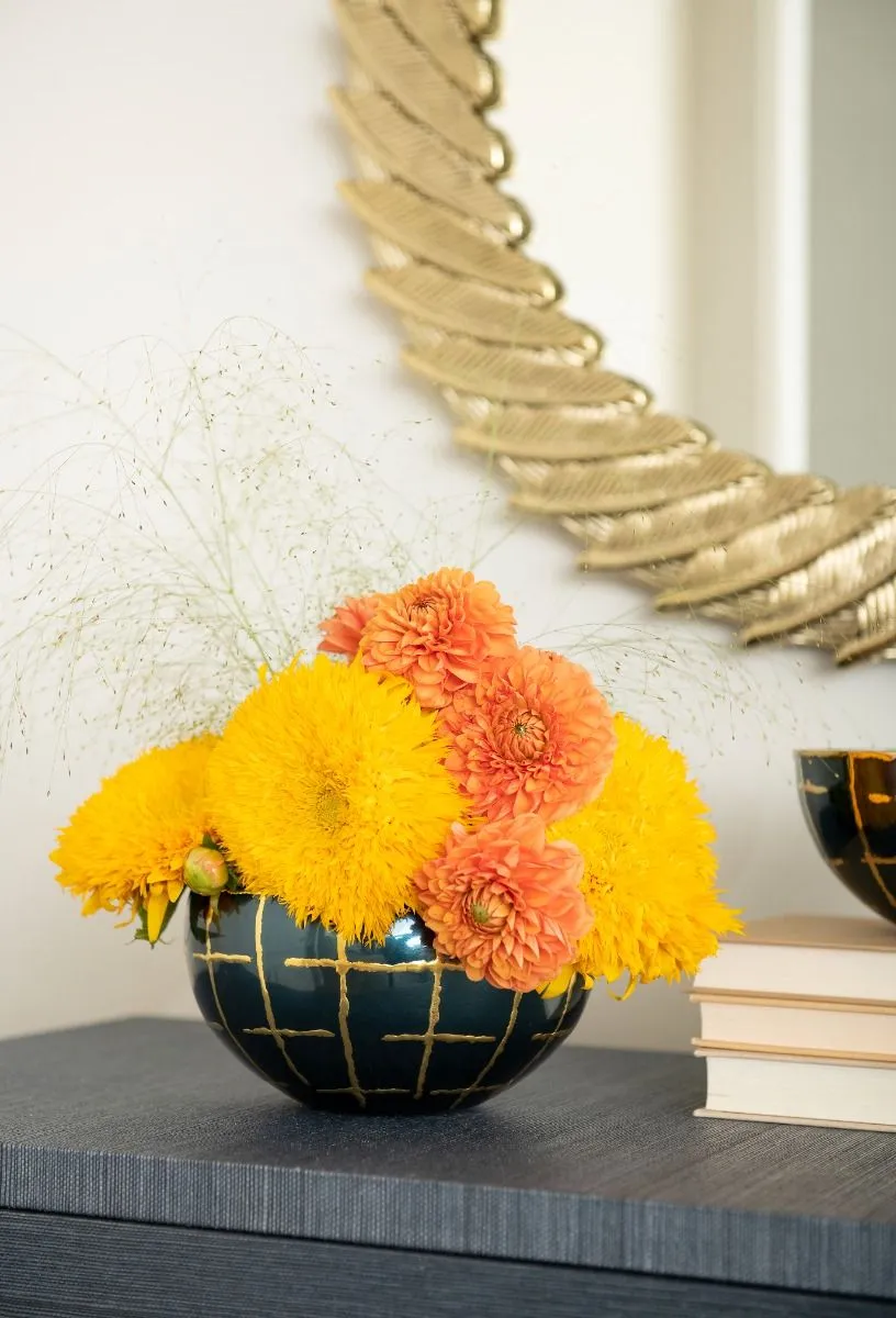 Loom Medium Bowl / Anthracite and Brass
