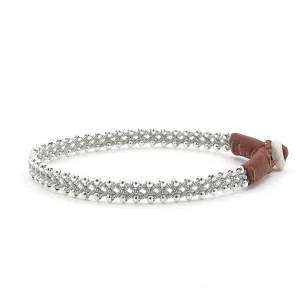 Lucia Narrow Braid with Silver Beads Camel 7 1/2"