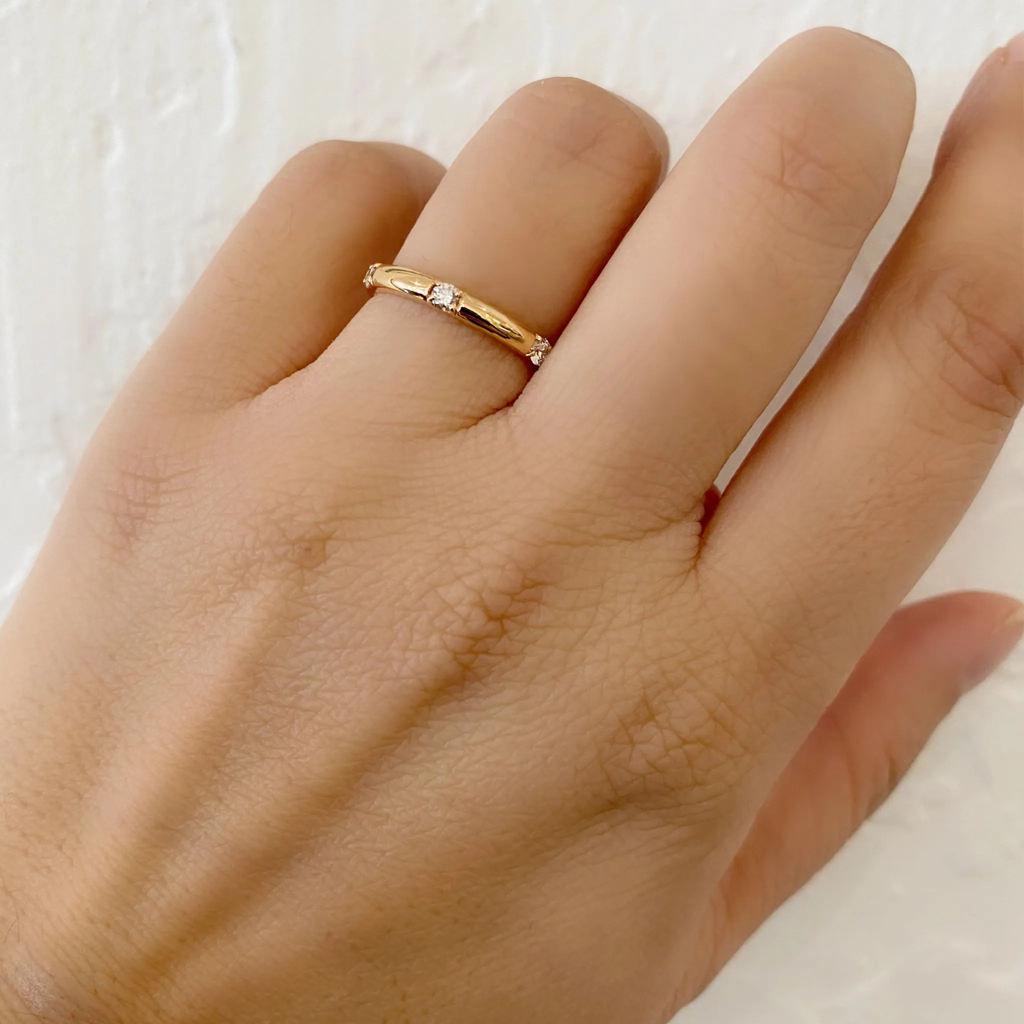 Luna Single Stone White Diamond Band