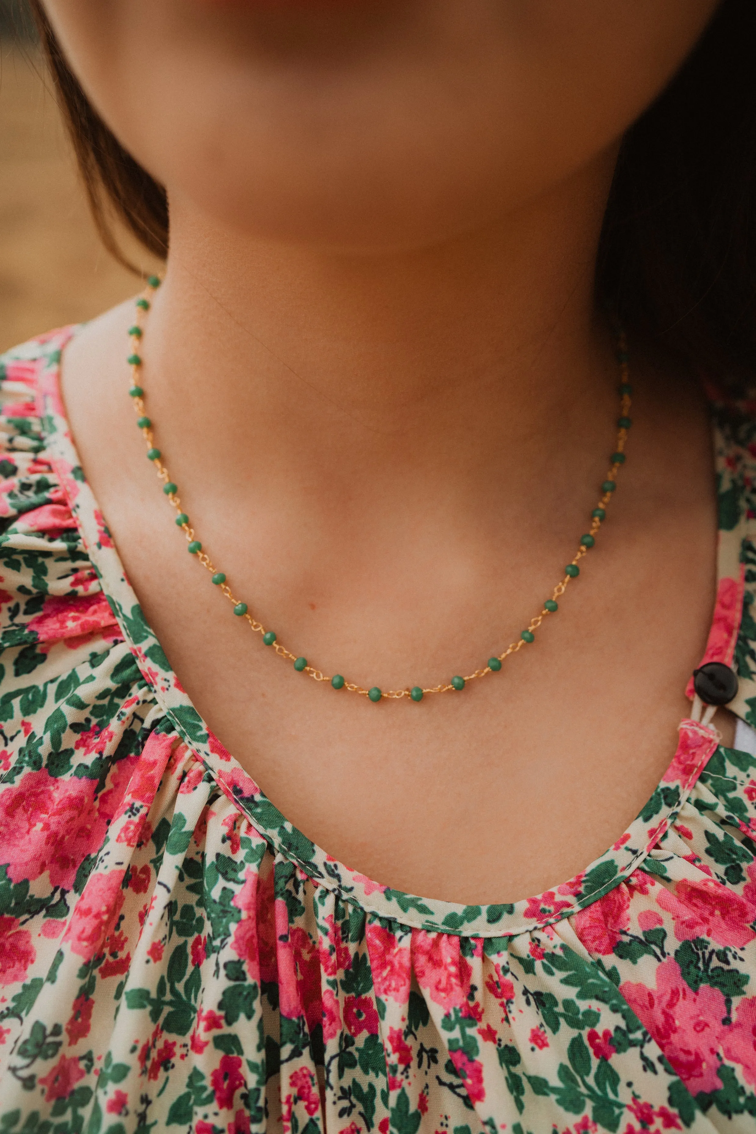 Mae Moonstone Choker | Green and Gold