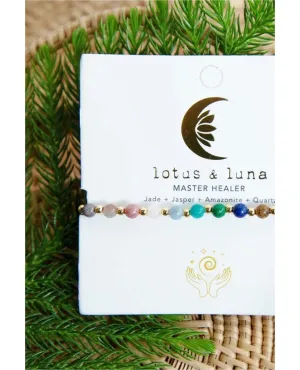Master Healer Beaded Healing 4mm Bracelet in Gold