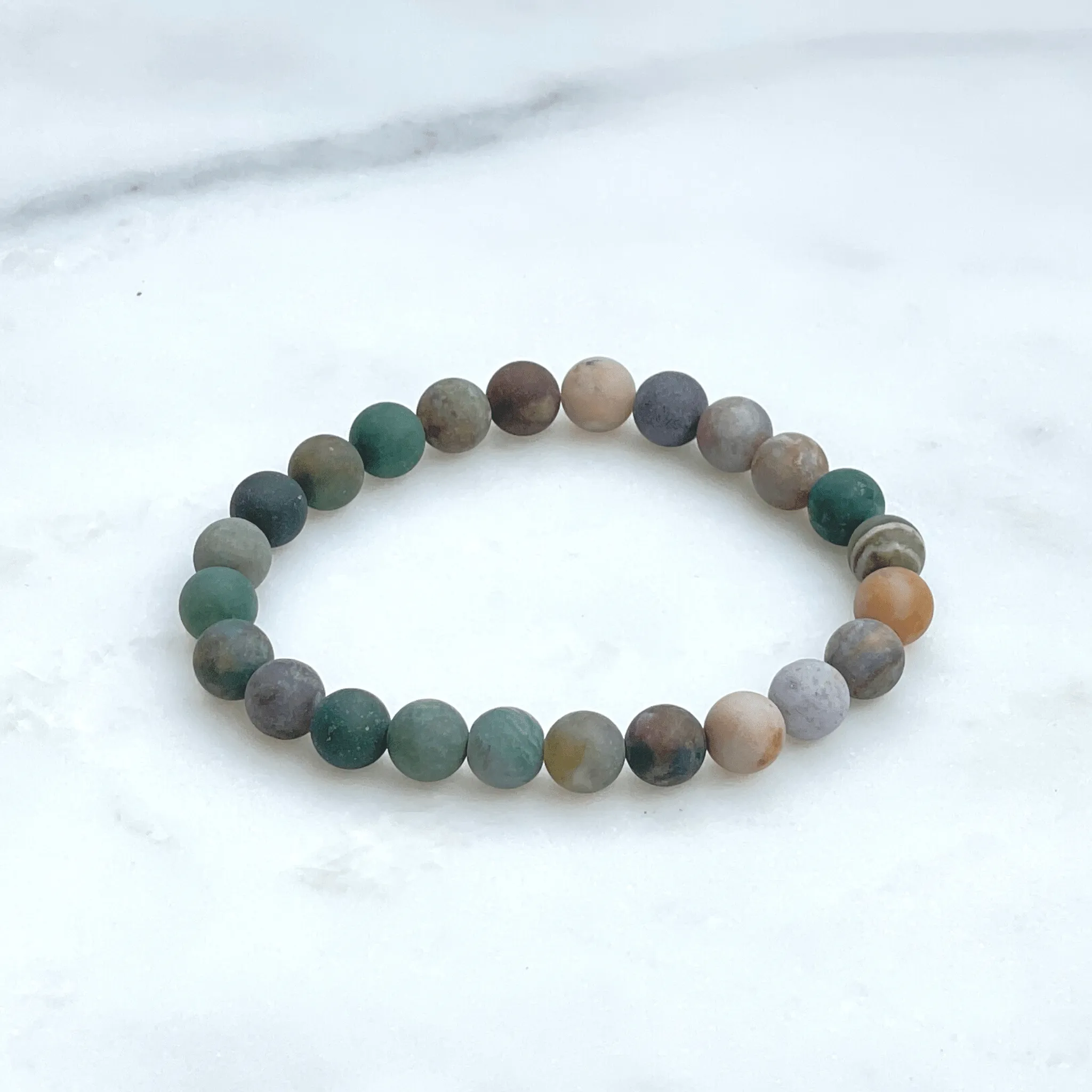 Matte Indian Agate Bracelet