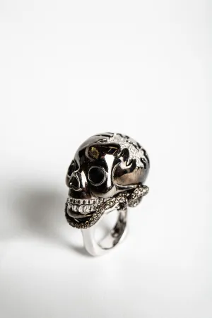 MAXFIELD PRIVATE COLLECTION | DIAMOND SKULL SNAKE RING
