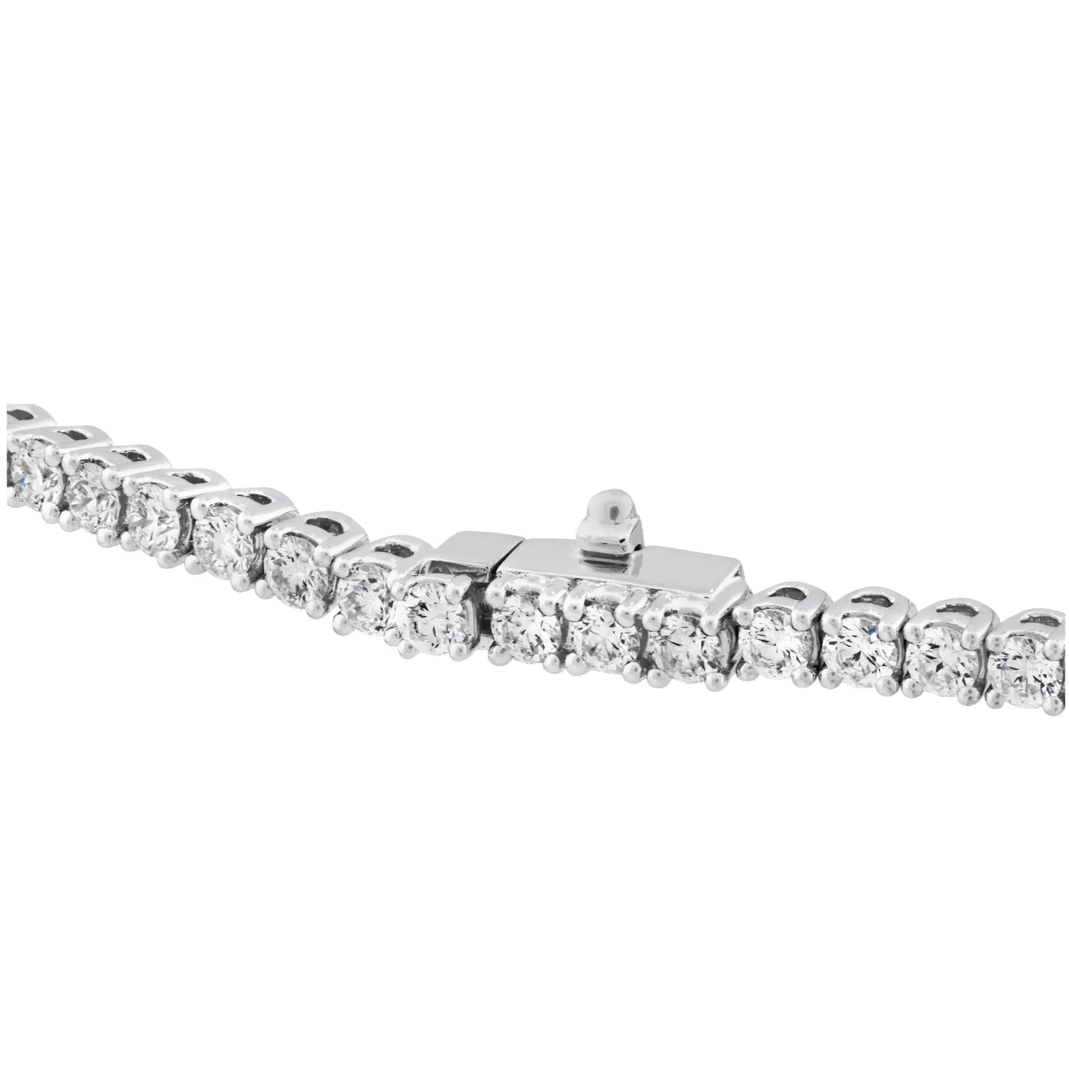 Memoire 18k White Gold Classic 4-Prong Diamond Line Tennis Bracelet - 3.52ctw