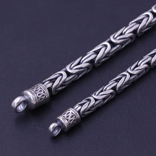 Men's Solid 925 Sterling Silver Bracelet Link Chain Well Stripe Square Jewelry