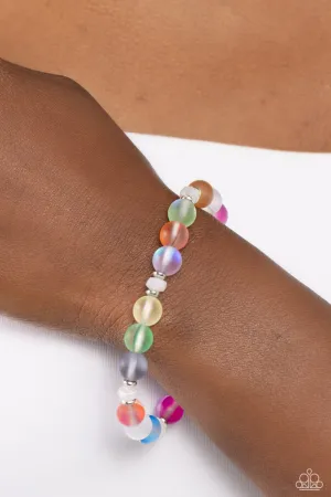 Silver-white silver frosted thin bracelet