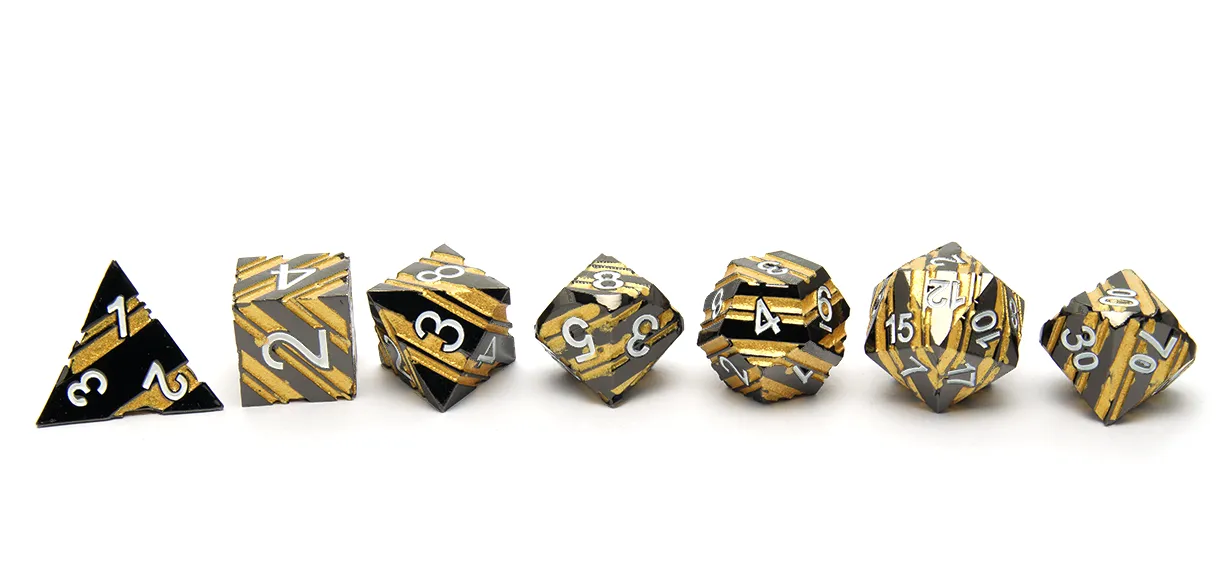Metal Ore Dice | Black & Gold