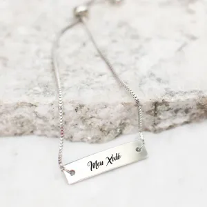 Meu Xodó Silver Bar Adjustable Bracelet