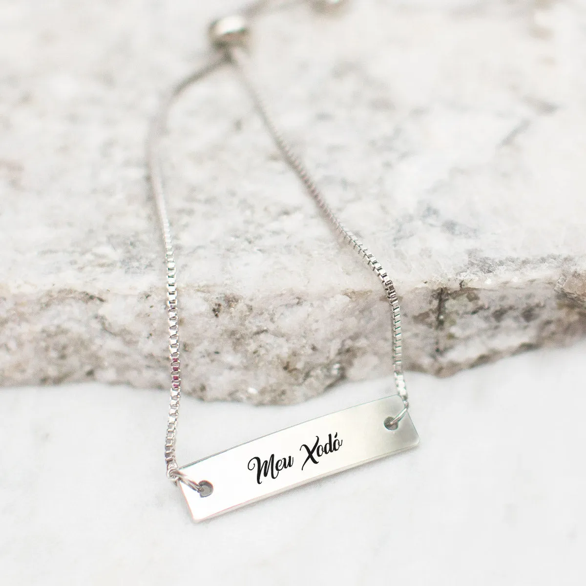 Meu Xodó Silver Bar Adjustable Bracelet