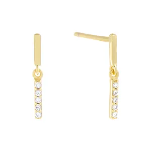 Mini Pavé Bar Dangle Stud Earring