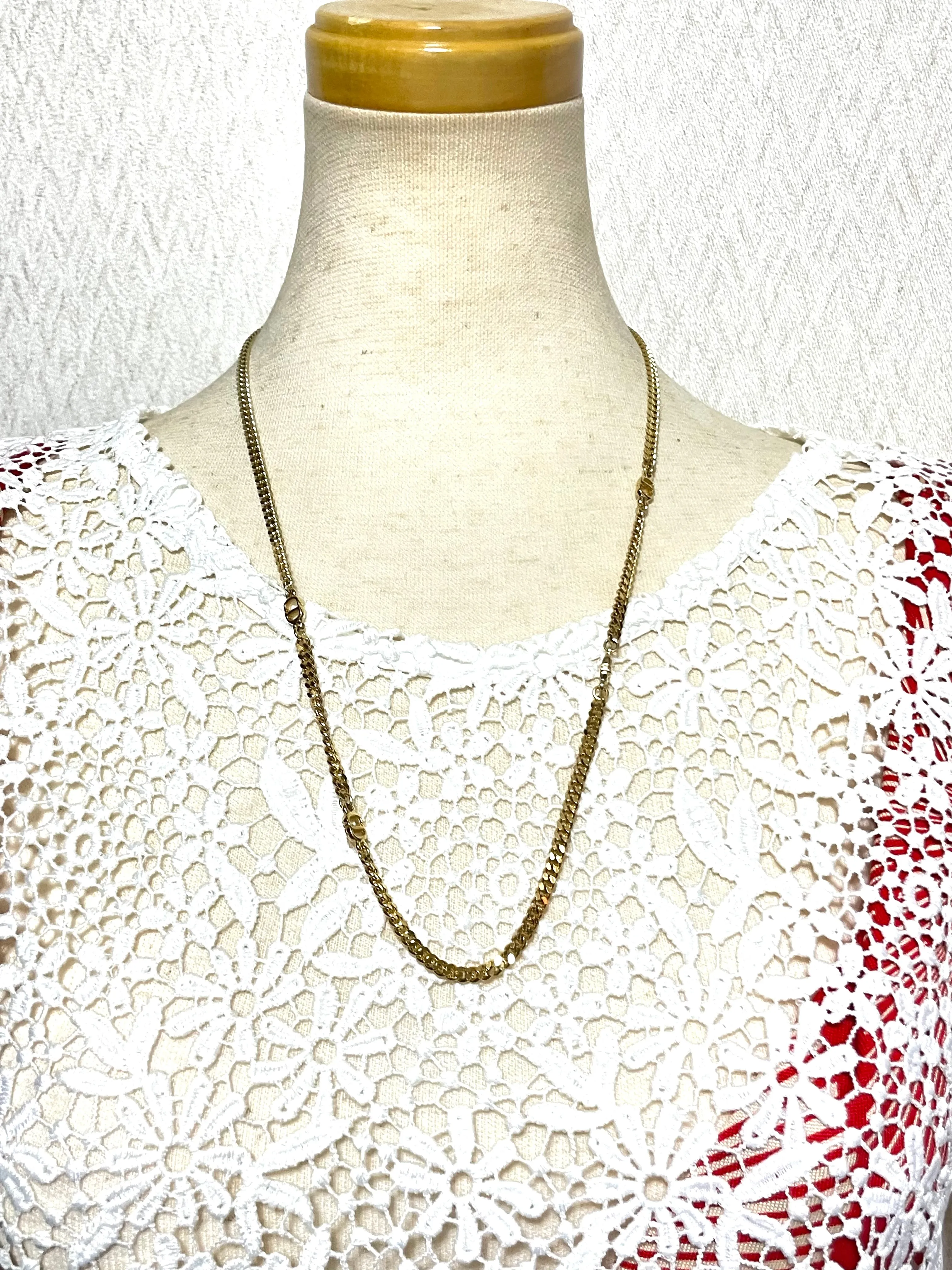 MINT. Vintage Christian Dior golden chain necklace with CD charms. Bracelet. Classic Dior jewelry. Best Gift. 050803y2