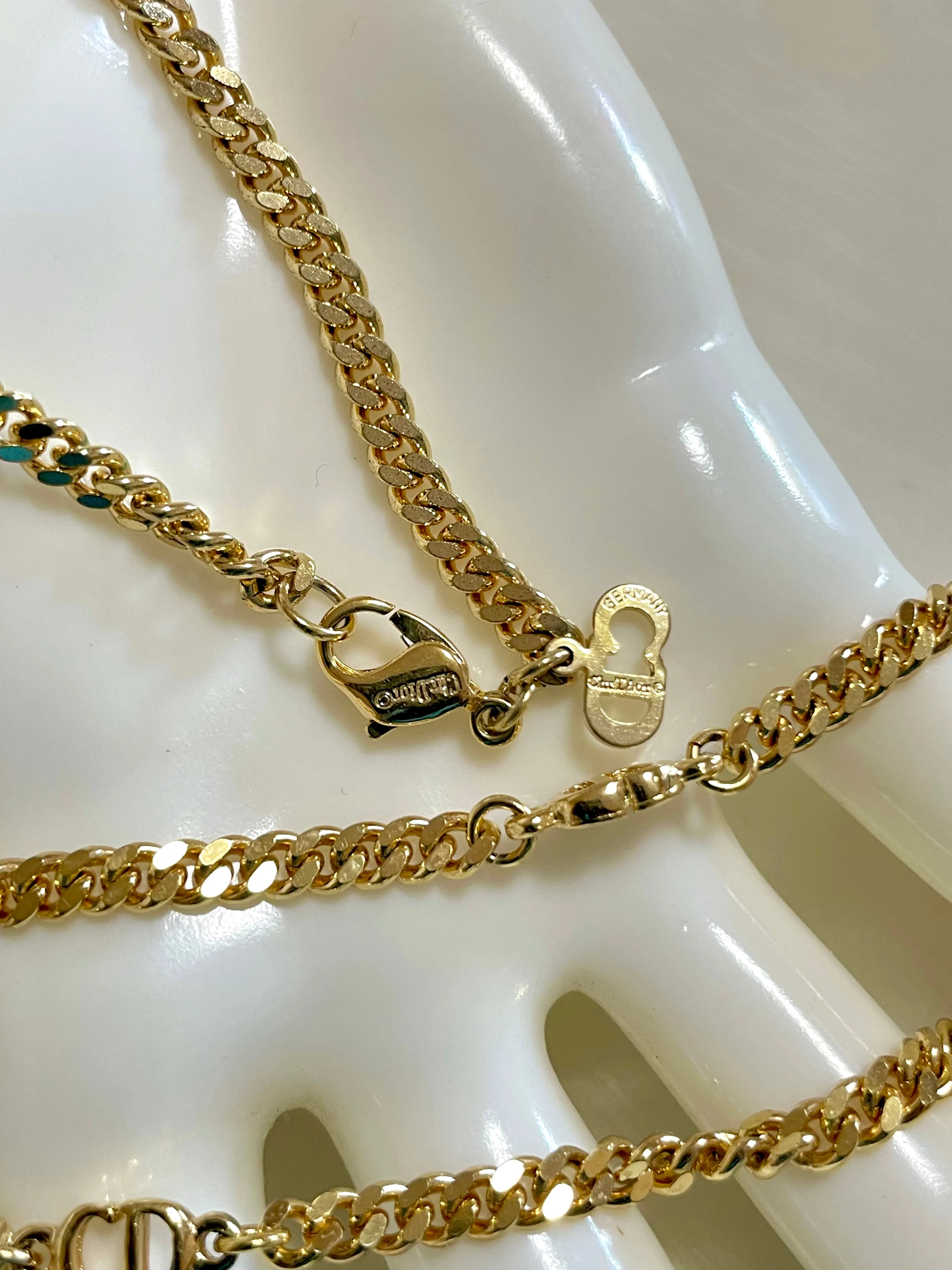 MINT. Vintage Christian Dior golden chain necklace with CD charms. Bracelet. Classic Dior jewelry. Best Gift. 050803y2
