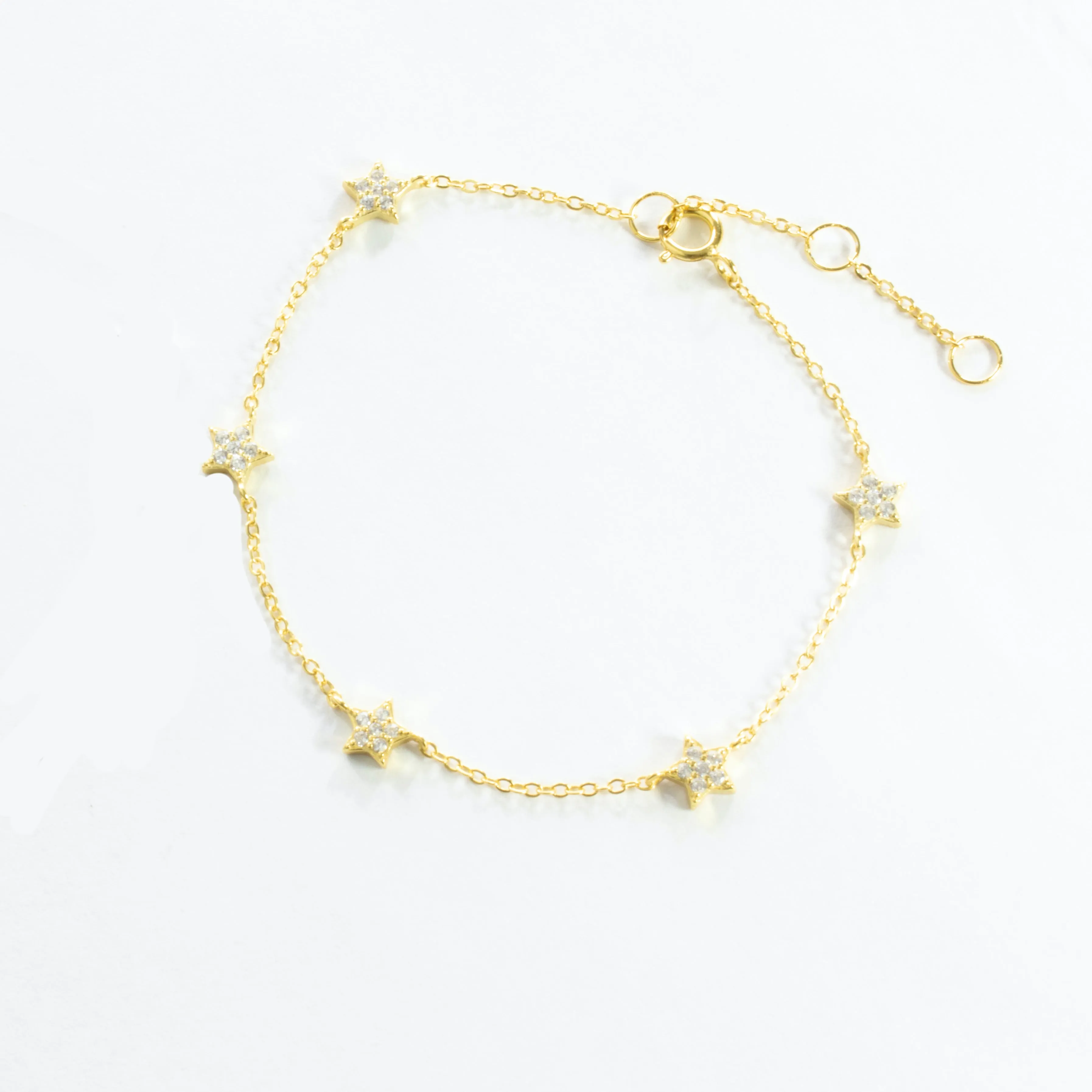 Multi Stars CZ Bracelet - Gold or Silver - Girl & Teens