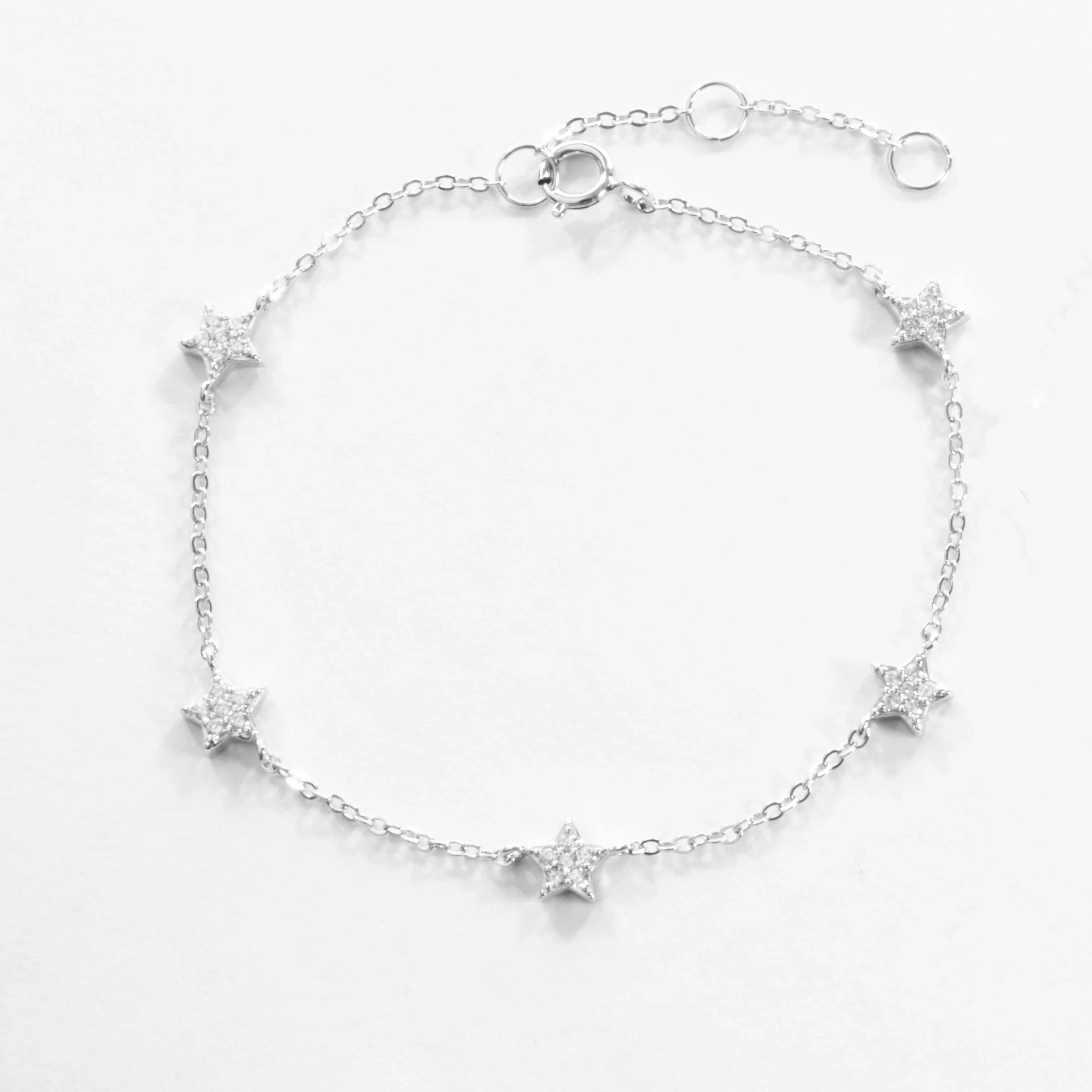 Multi Stars CZ Bracelet - Gold or Silver - Girl & Teens