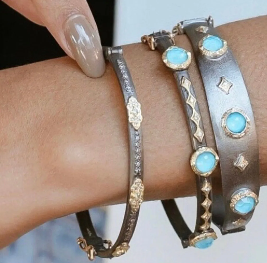 Multi-Stone Crivelli Huggie Bracelet