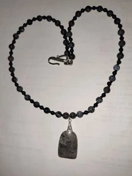 N #322 Chakra - Picasso Marble and Black Agate Stone!