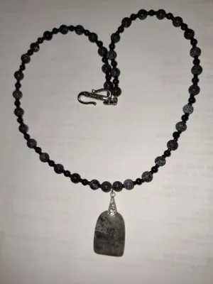 N #322 Chakra - Picasso Marble and Black Agate Stone!