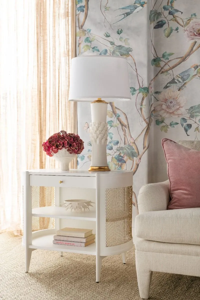 Nadia 1-Drawer Side Table / Vanilla