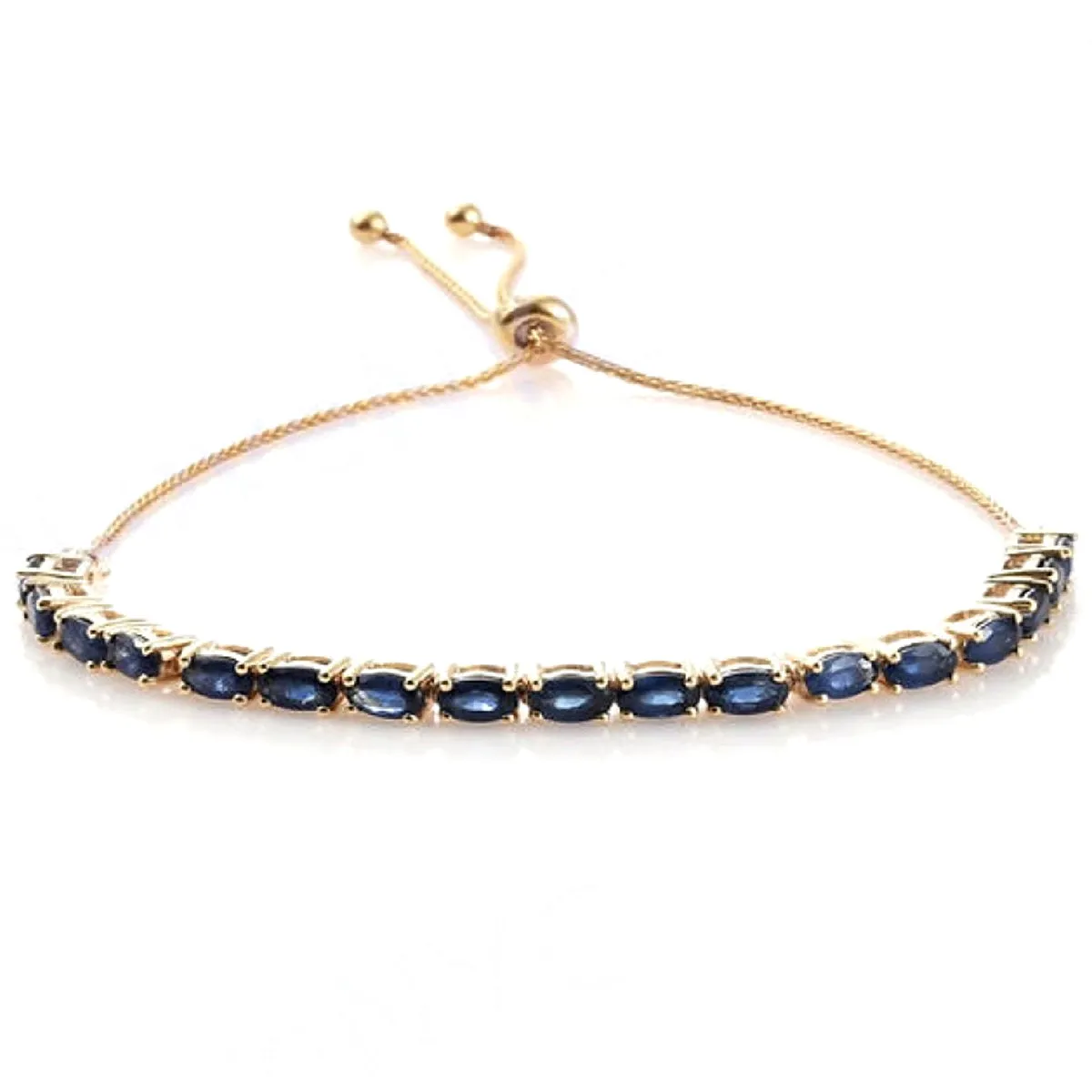 Natural Blue Sapphire 925 Sterling Silver Tennis Bracelet Jewelry