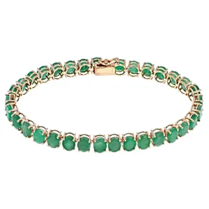 Natural Emerald 925 Sterling Silver Tennis Bracelet Jewelry