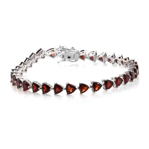 Natural Garnet 925 Sterling Silver Tennis Bracelet Jewelry