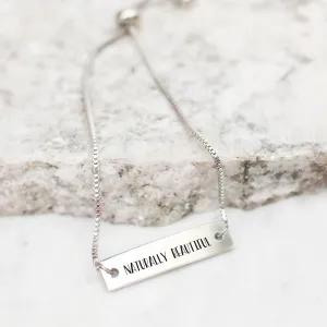 Naturally Beautiful Silver Bar Adjustable Bracelet