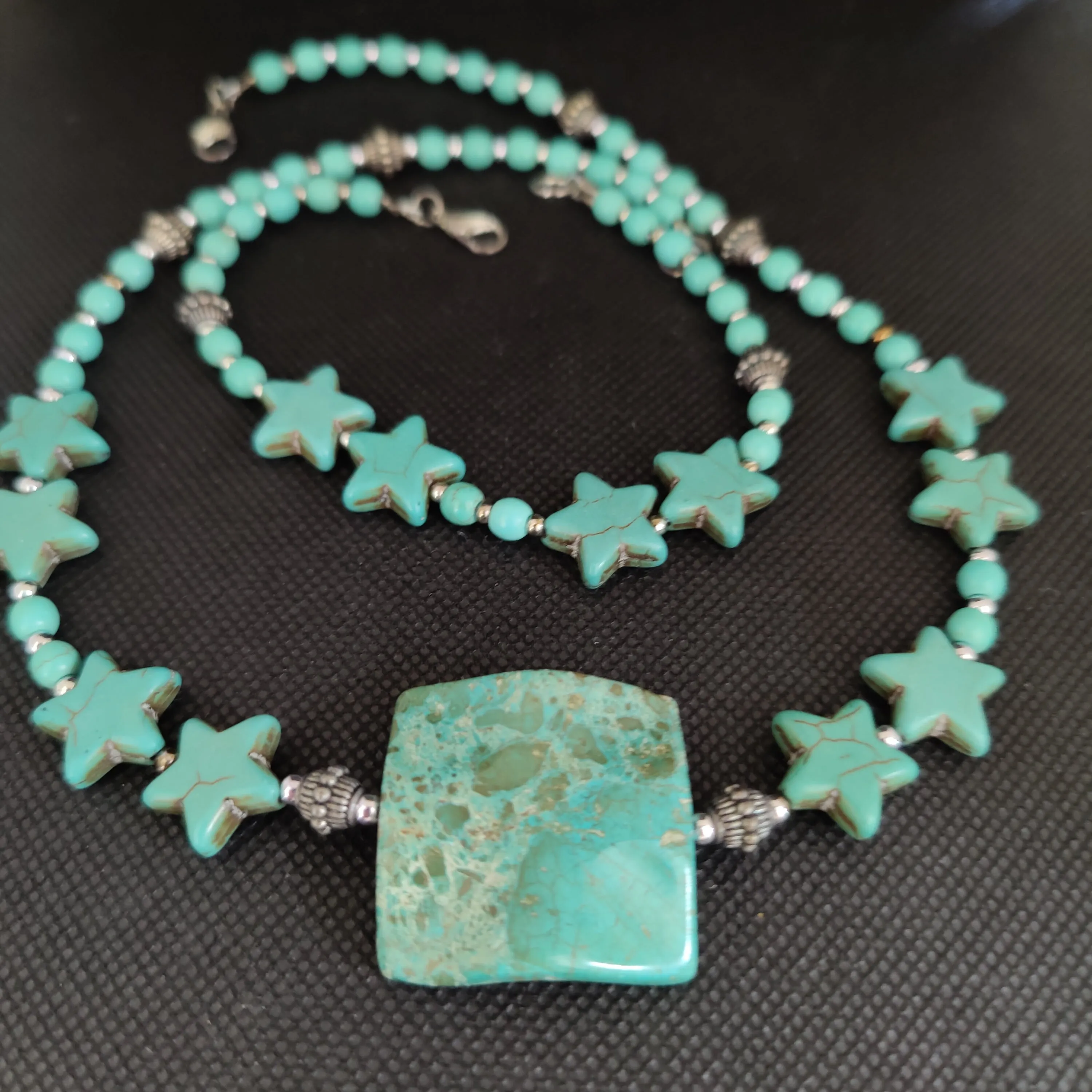 NB #77 Attractive Turquoise Necklace and Bracelet.