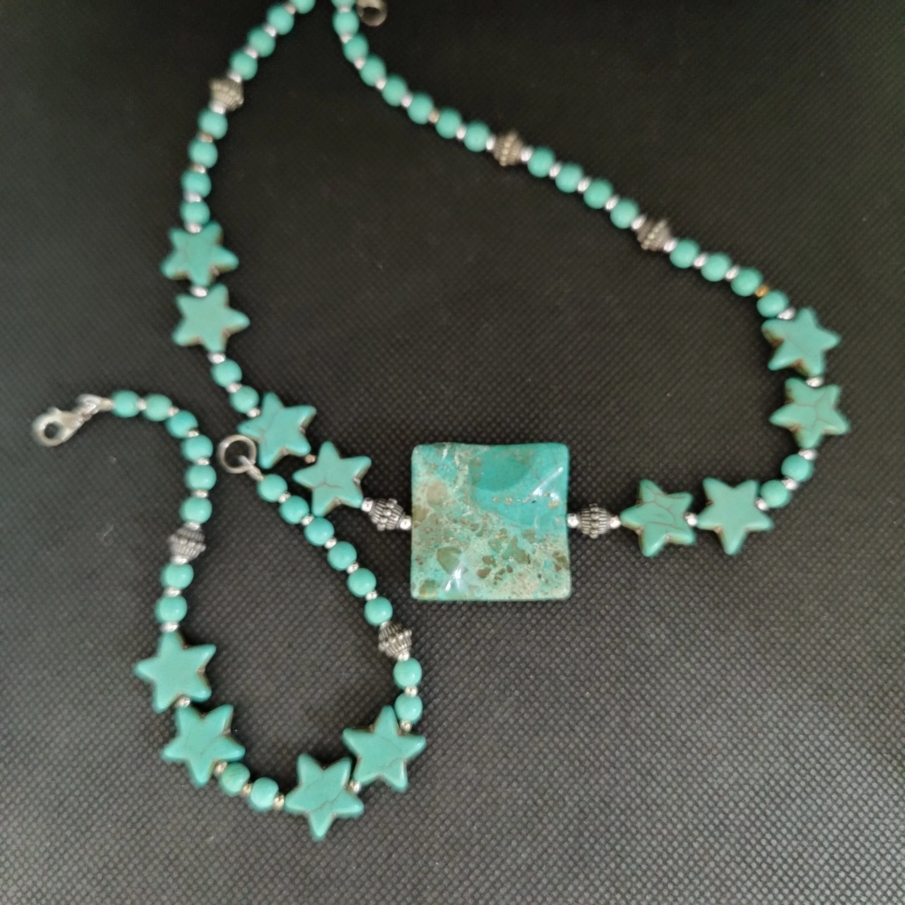 NB #77 Attractive Turquoise Necklace and Bracelet.