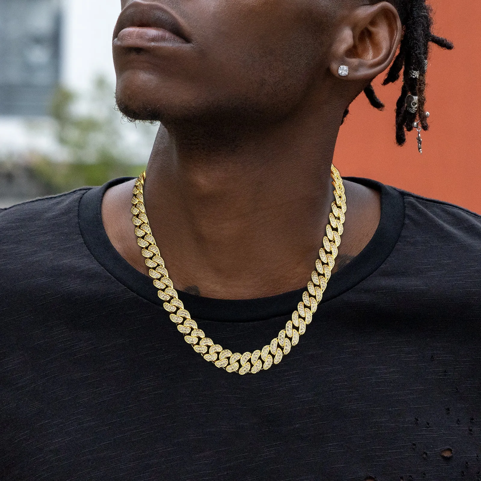 【NEW】12mm Iced Out diamond Cuban Link Chain 0325 KRKC
