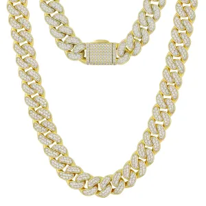 【NEW】12mm Iced Out diamond Cuban Link Chain 0325 KRKC
