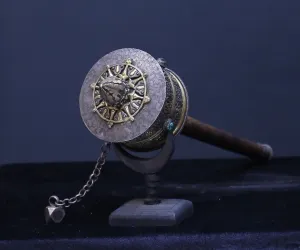 OLD TIBETAN PRAYER WHEEL