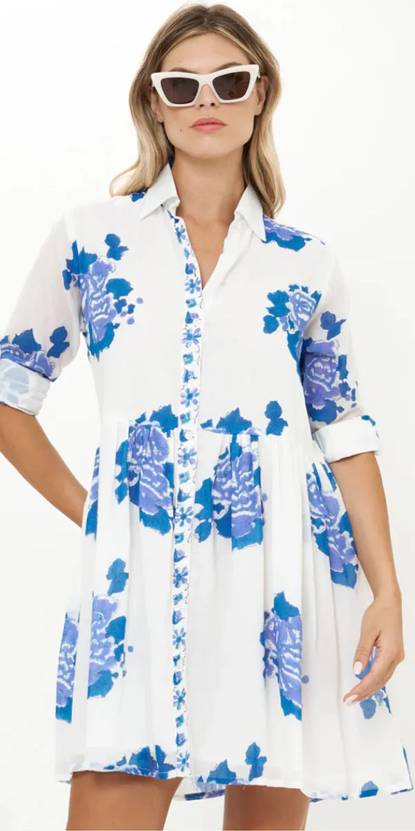 Oliphant Long Sleeve Mini Shirt Dress
