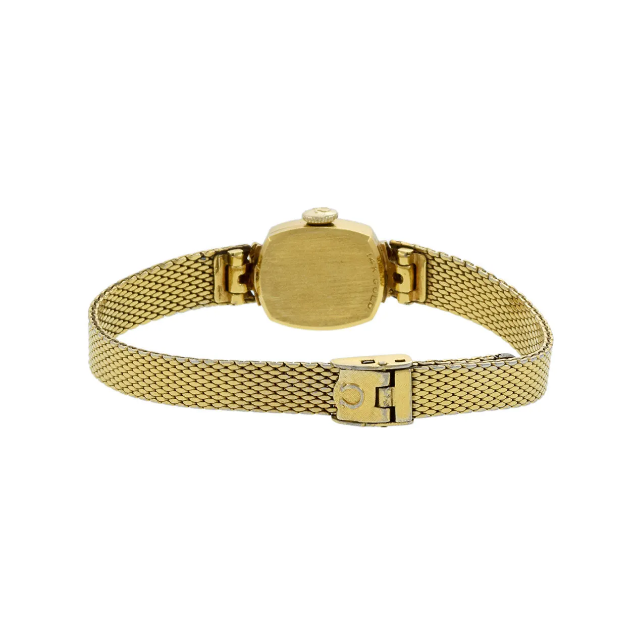 Omega 1960s 14K Gold Cocktail Watch with Diamonds