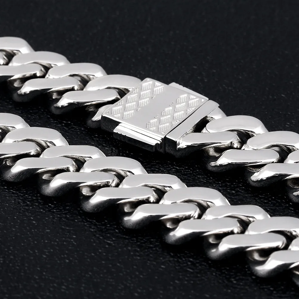 [Only 1 Left]12mm Iced Out Cuban Link Necklace in White Gold 50% OFF