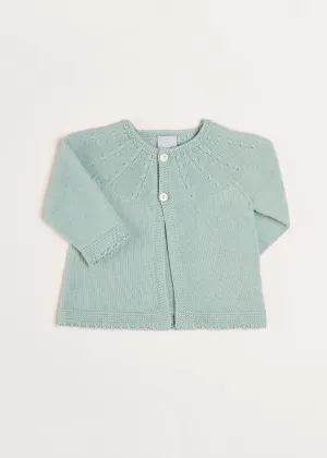 Openwork Detail Baby Cardigan in Green (1-12mths)