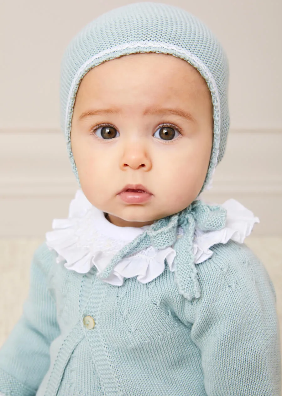 Openwork Detail Baby Cardigan in Green (1-12mths)