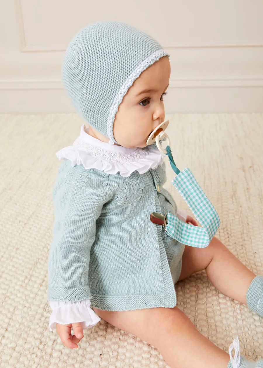 Openwork Detail Baby Cardigan in Green (1-12mths)