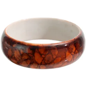 Orange Grunge Textured Bangle Bracelet